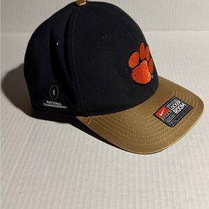 Nike Black and Tan Cap with Orange Logo